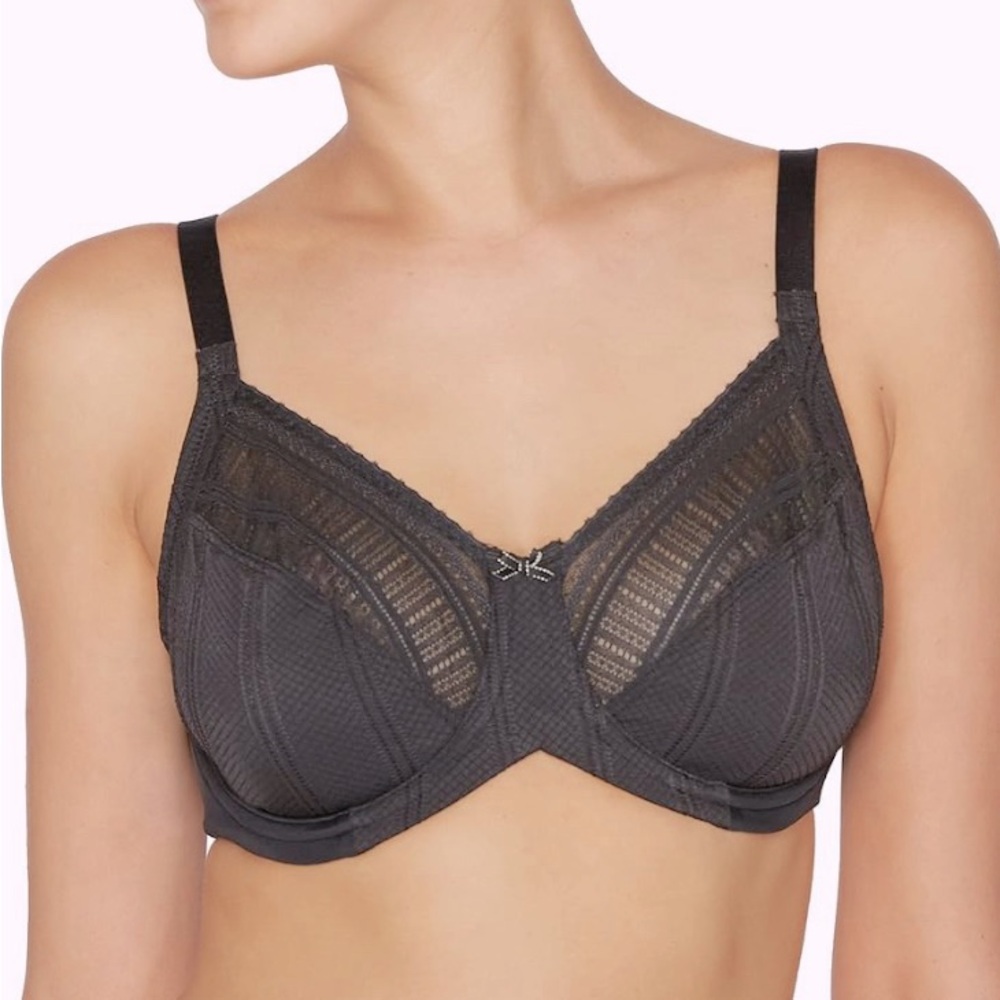 Lilyette Charcoal Gray Lace Underwire Bra